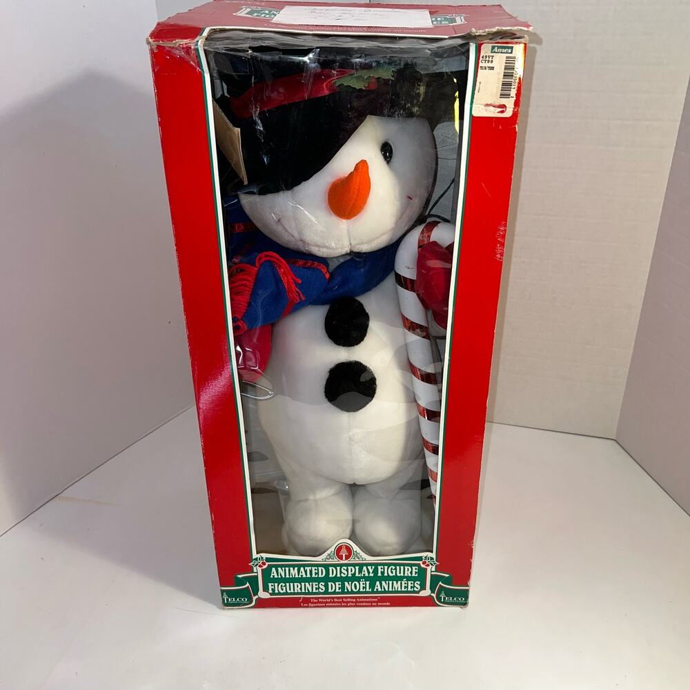 Vintage 1999 Christmas Motionette Animated Snowman Candy Cane 24" Box ~ WORKS!!! - Picture 2 of 8
